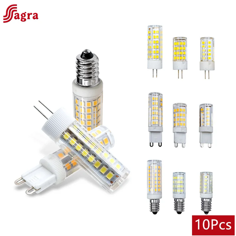 10Pcs Żarówka LED G4 G9 E14 AC220V Corn Lights 3W 5W 9W Led Lamp Spotlight Chandelier Lighting Replace Halogen Lamps Lampada