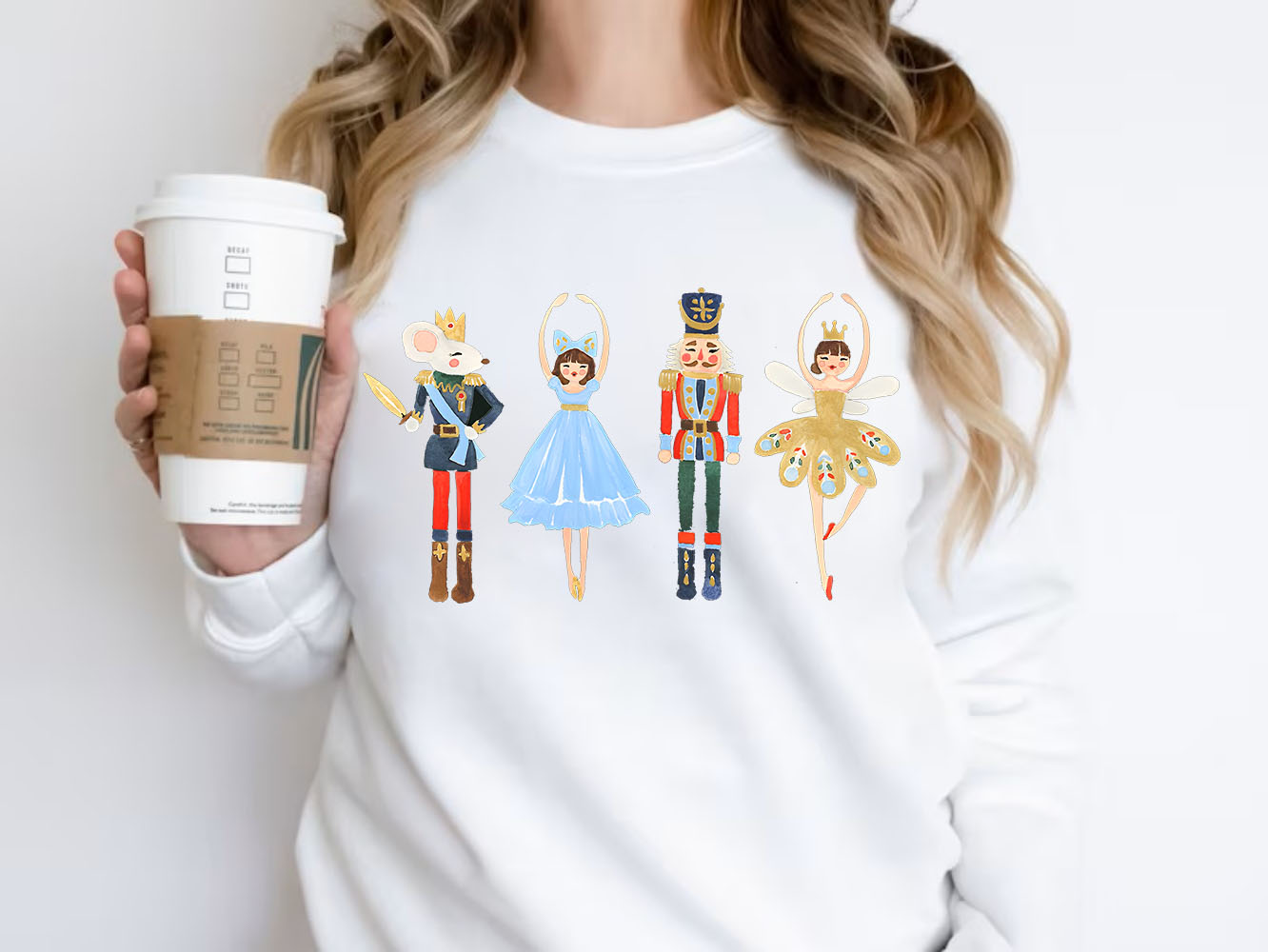 Quebra-nozes moletom de natal açúcar ameixa fada pulôver camisa esquadrão quebra-nozes ballet bonito roupas de inverno feminino