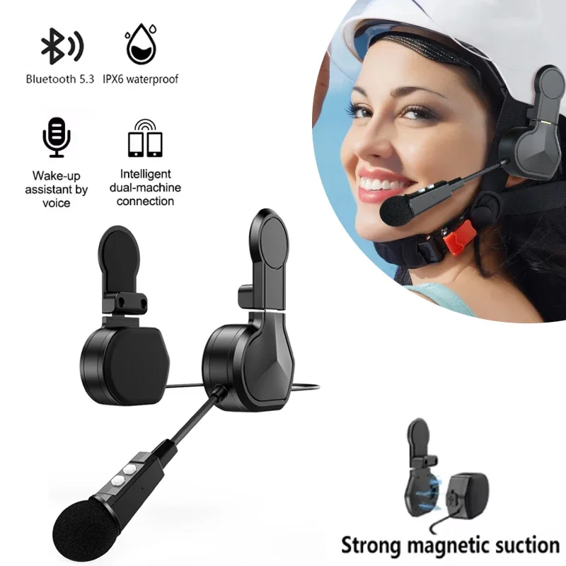 Auriculares Bluetooth 5.3 para Casco de Motocicleta, Impermeables, Inalámbricos, Manos Libres, con Control por Voz, Reproductor de Música, Altavoz y Auricular