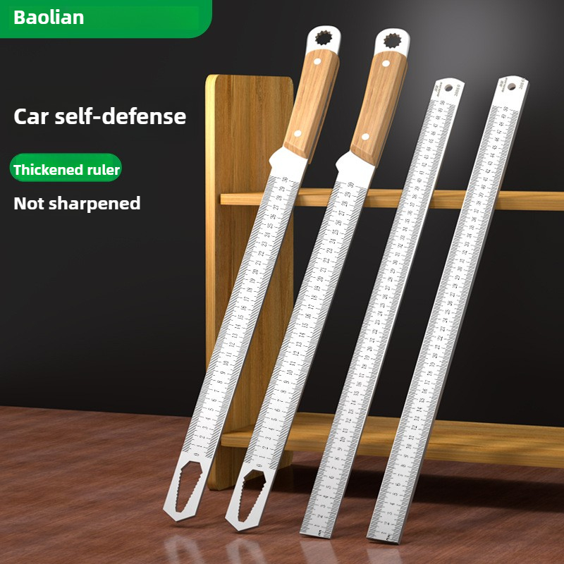 Regla Recta Portátil de Acero Inoxidable, Herramienta de Medición de Precisión de Doble Cara, Escala Métrica, Accesorios