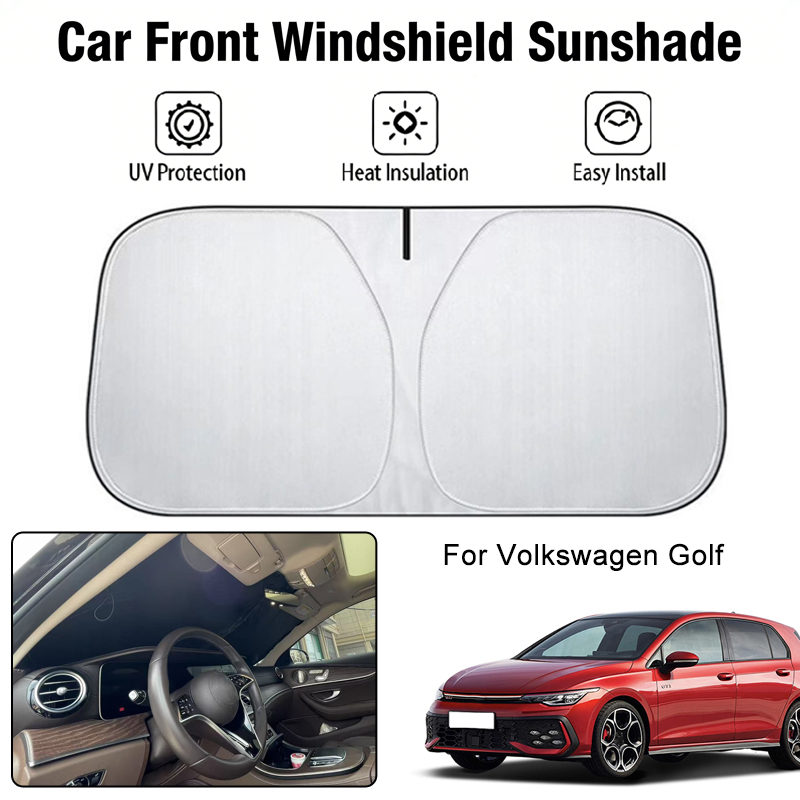 Penutup Kerai Kaca Depan Mobil untuk Volkswagen Golf, Aksesori Pelindung Matahari Interior Mobil, Isolasi Panas, Blokir UV