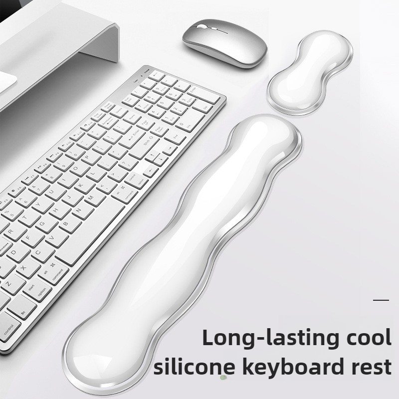 Repose-poignet en Silicone pour clavier et souris, Support ergonomique ondulé, coussin confortable et doux pour les jeux, ordinateur de bureau, ordinateur portable