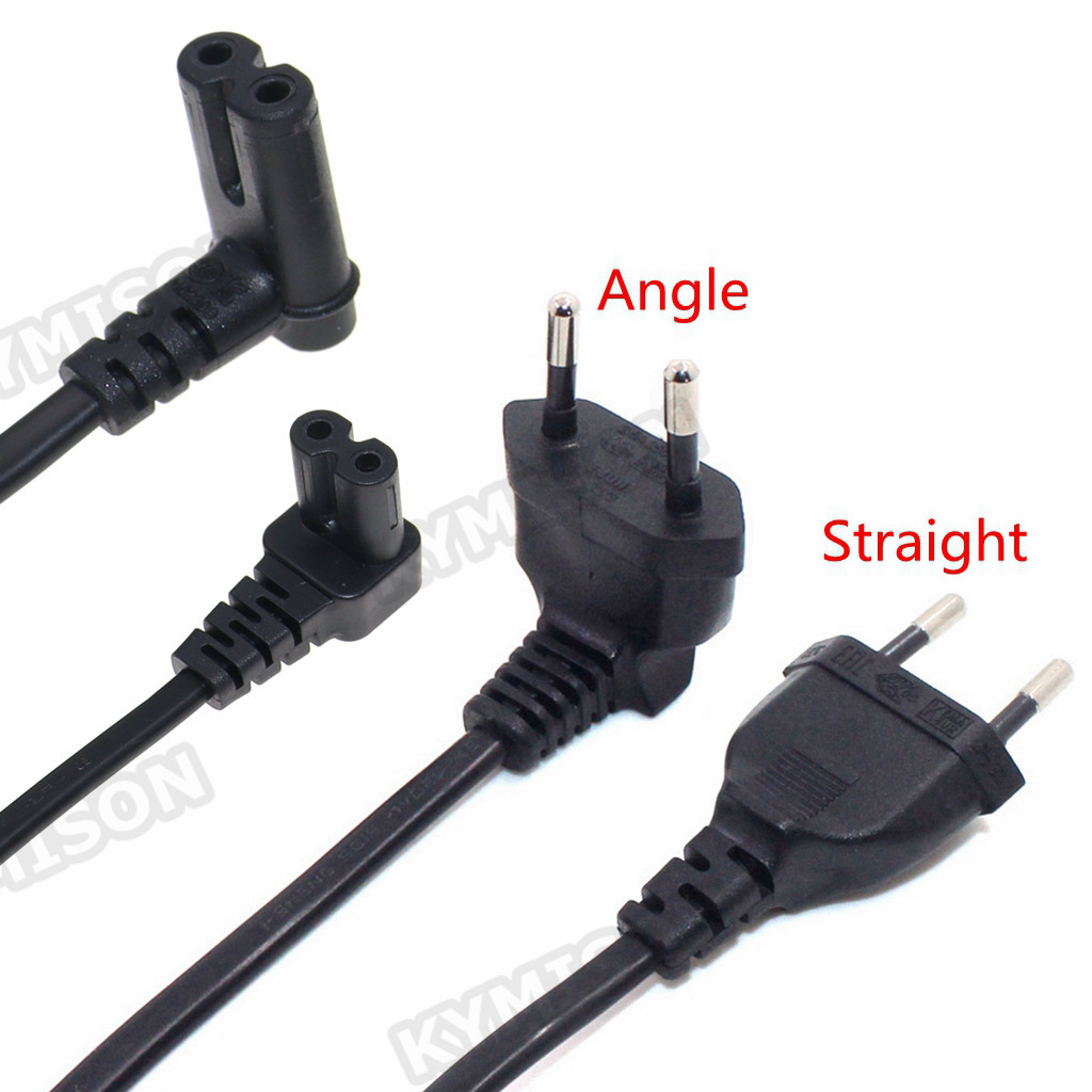 Cable de alimentación de CA C7 con ángulo de 90 grados para Samsung Philips Sony LED TV EU Schuko CEE7/16 a IEC C7 Cable adaptador de cable de alimentación Cable VDE