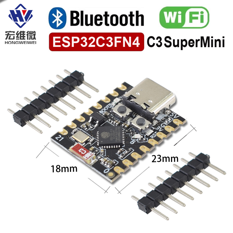 Módulos de placa de desarrollo ESP32 C3, Mini módulo Wifi BT Bluetooth, procesador de un solo núcleo de 32 bits ESP32 C3 16 pines tipo C