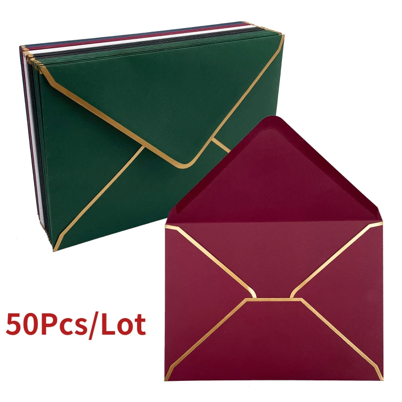 50 Cái/gói 18.5Cm X 13.5Cm Phnom Penh Bao Thư Cưới Lời Mời Túi Xách Bao Thư