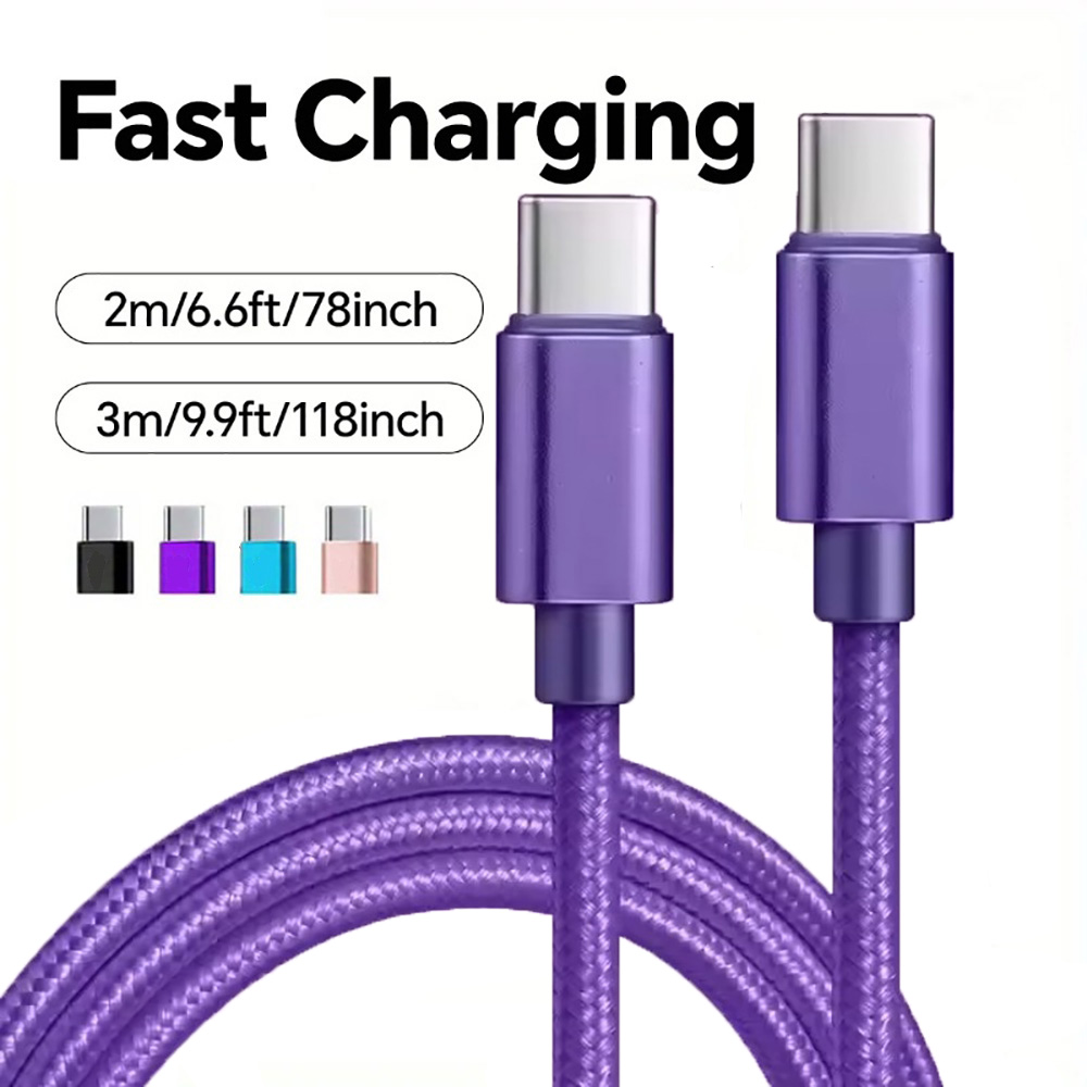 66W 5A USB C 타입 C 고속 충전 데이터 케이블 USB 타입 C to 타입-C 나일론 편조 퀵차지 충전 어댑터 케이블 1m/2m/3m