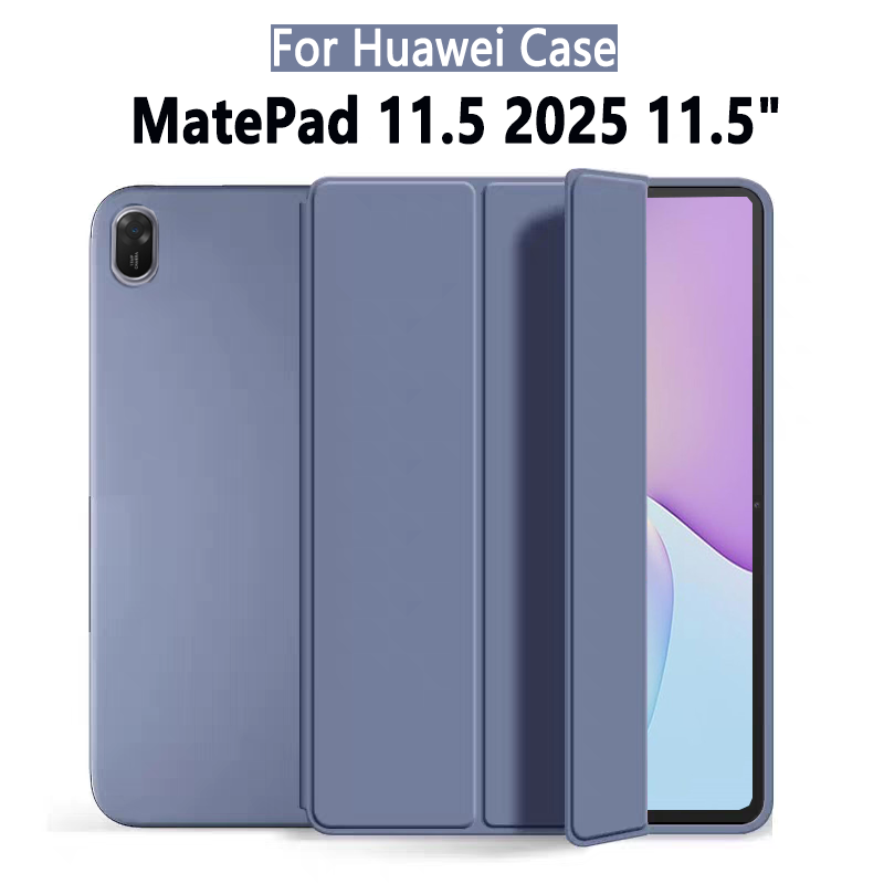 Casing Pintar Untuk Huawei MatePad 11.5 2025 Case 11.5 inci TXZ-W09 Kulit Magnetik Lipat Penyangga Lembut TPU Belakang Funda Tablet Coque