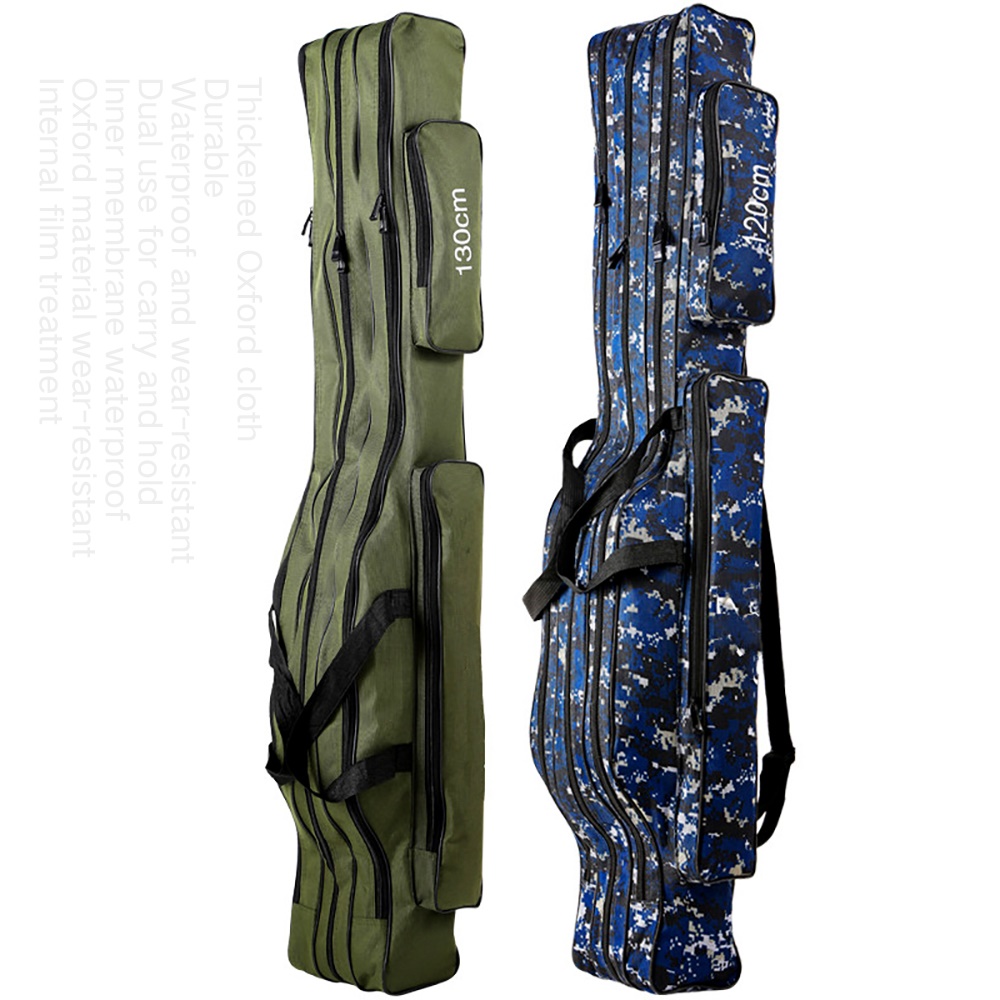 150/130/120/110cm 2/3 Layer Large Capacity Collapsible Fishing Rod Bags Oxford Cloth Sea Fishing Tackle Foldable Package