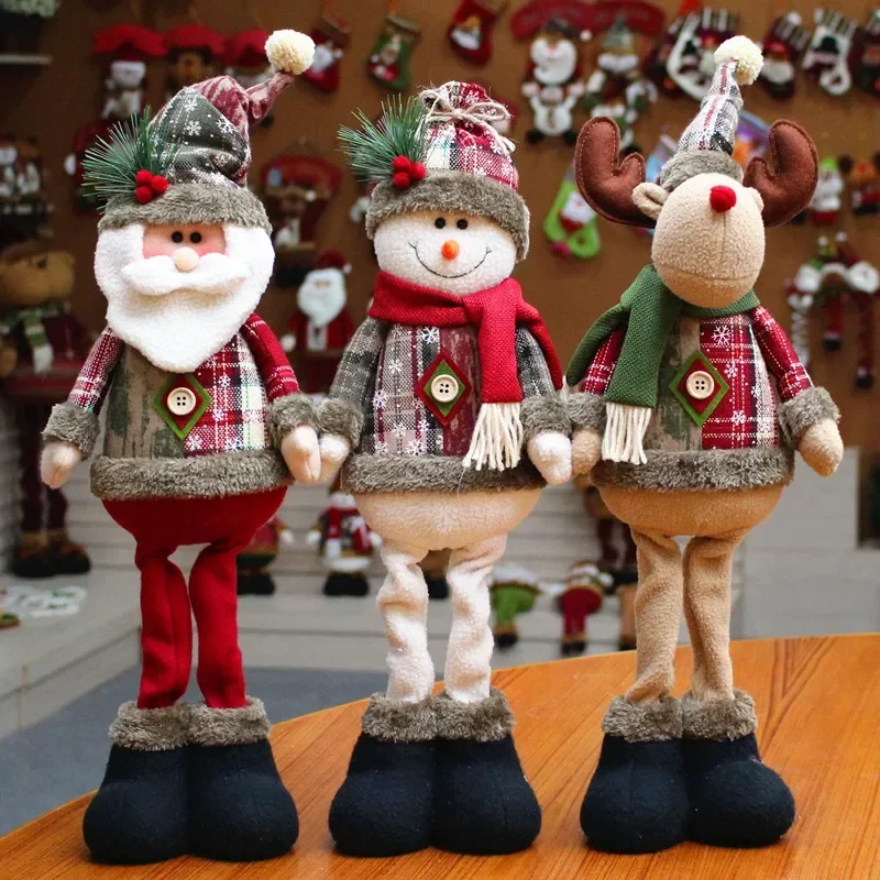 2025 noel boneca de natal decorações de natal para casa presente de natal boneco de neve papai noel em pé boneca brinquedos de pelúcia decoração de ano novo