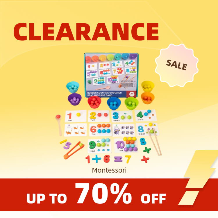 Clearance_Montessori Mathematics Props Baby Digital Cognitive Pairing Puzzle Puzzle Igenious Ingenious Pearl Children's Fine Act
