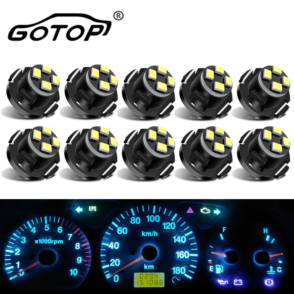 10 шт. Canbus T3 LED T4.2 T4.7 светодиодная лампа для салона автомобиля, индикатор клина, приборная панель, обогревающая автоматическая лампа для инструментов, 12 В постоянного тока