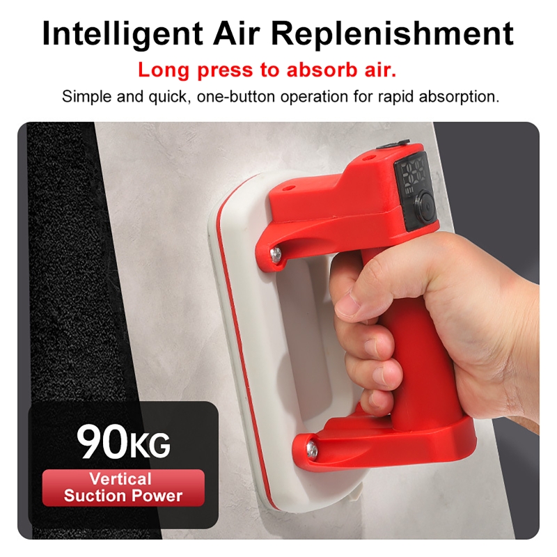 Ventosa Eléctrica de Vacío de 90 KG de Capacidad, Elevador de Vacío de Alta Resistencia para Vidrio, Azulejos y Granito, Herramienta Manual de Elevación con Imanes y Ventosa