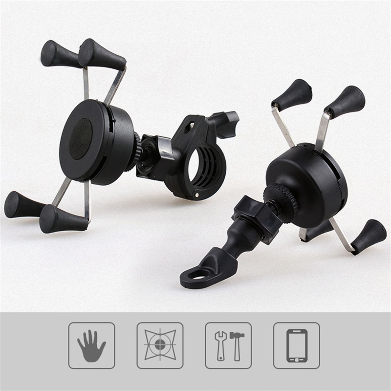 X Grip Waterproof Bracket Motorcycle Motorbike Phone Holder Mount Clamp Aksesoris Ponsel Dengan Dua Metode Pemasangan