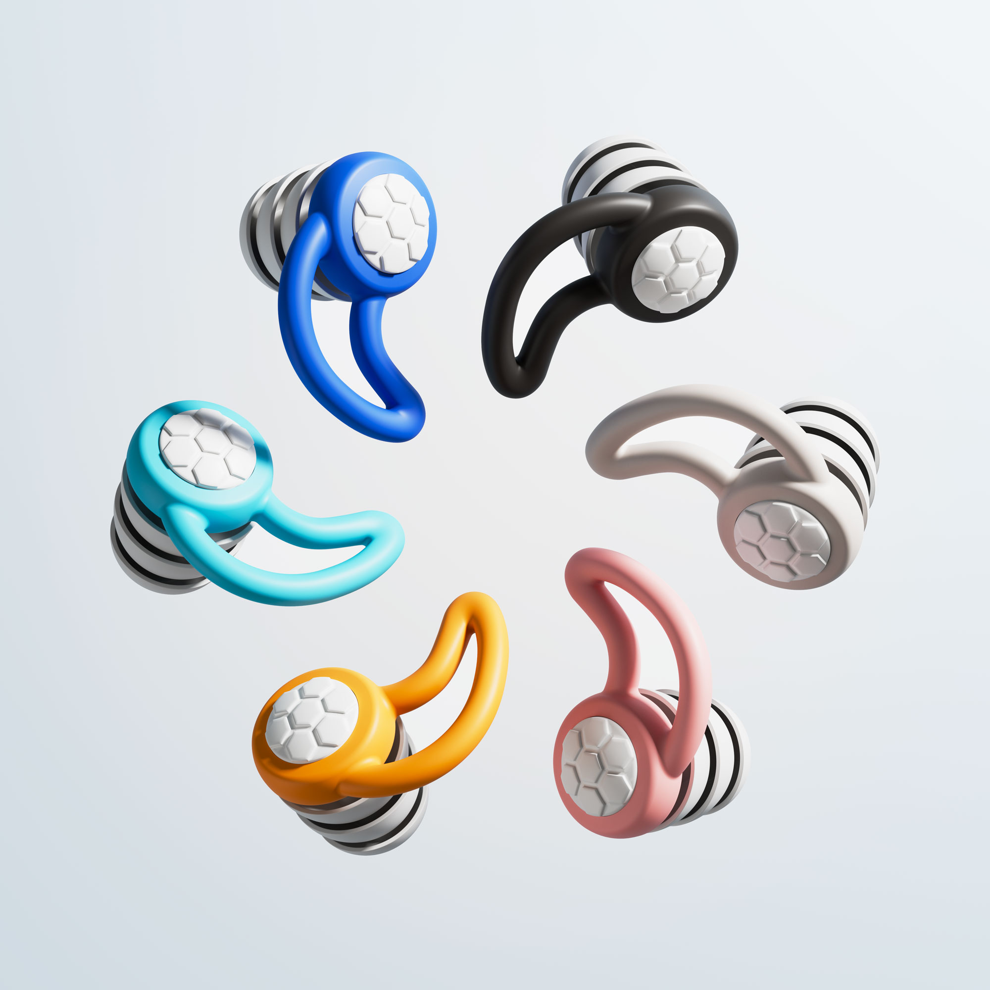 HUAK 3-Layer Silicone Ear Plugs Reusable Noise Reduction Soft Earplug, Sleep,Swim, Work Earplugs Hearing Protection