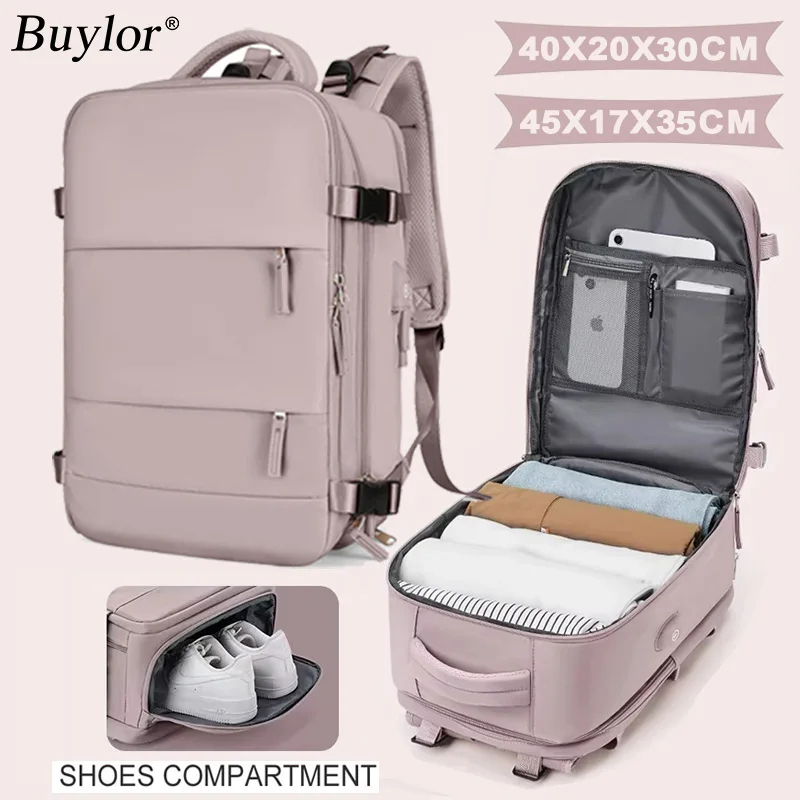 Mochila de viaje Buylor 40x20x25 ryanair, bolsa de cabina, mochila impermeable EasyJet, mochila para ordenador portátil de 14 pulgadas, equipaje de mano