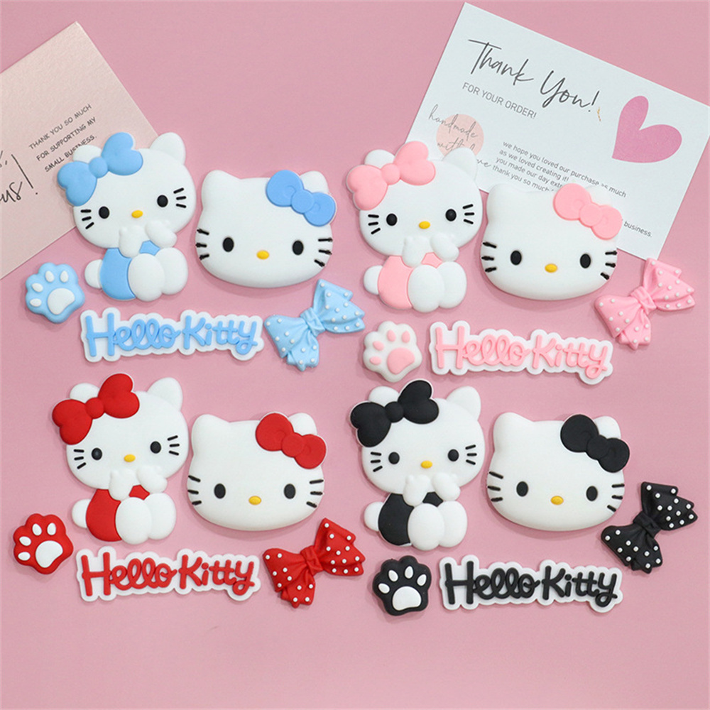 Милый Hello Kitty KT Cat, мягкие резиновые аксессуары для обуви из ПВХ, Sanrio, аксессуары для обуви «сделай сам», обувь с узлом-бабочкой и цветком
