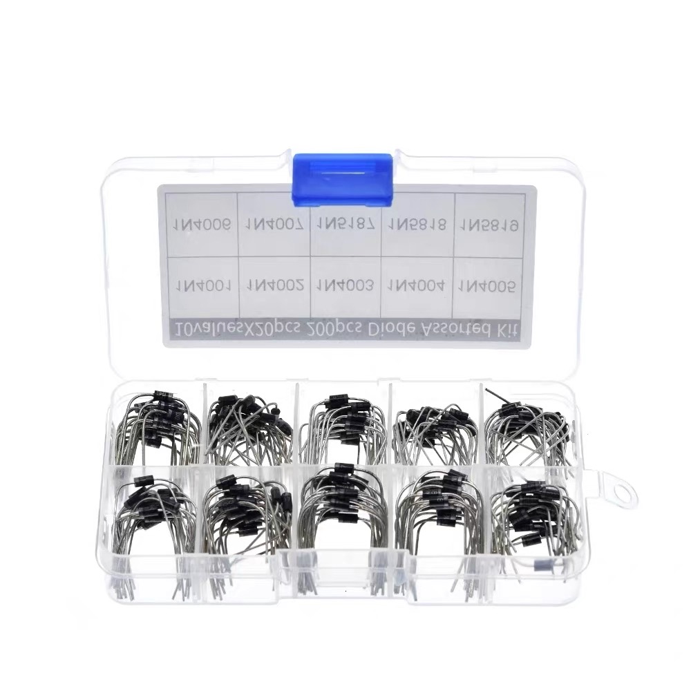 200 Stuks 10 Waarden Gelijkrichter Diode Diverse Kit 1N4001 1N4002 1N4003 1N4004 1N4005 1N4006 1N4007 1N5817 1N5818 1N5819 Met Doos