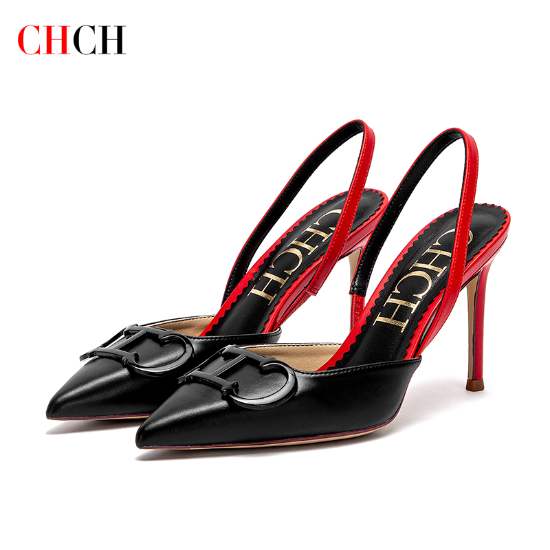 CHCH Tacones altos para mujer 2025 Punta afilada Destiny Punta cerrada Tacones de tiras Zapatos de vestir de fiesta nupcial de boda sexy 9 cm