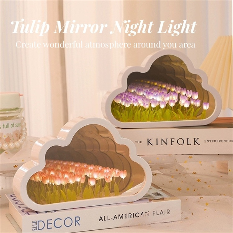 1pc handgemachte DIY kreative Geschenk Tulpe Blume Meer Nacht Atmosphäre Lampe Geschenke für Halloween Weihnachten Geburtstage Freundin
