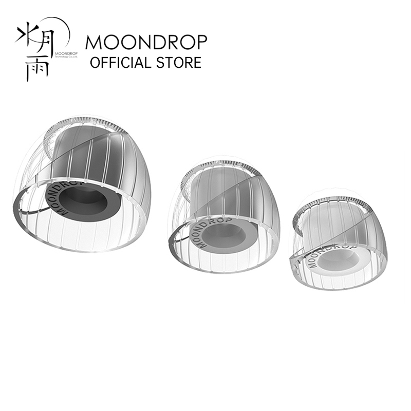 MOONDROP Spring Tips Acoustic Waveguide + Struktur Penyangga Ganda Earphone Silikon Ear-Tips MoonDrop Kato (3 pasang)