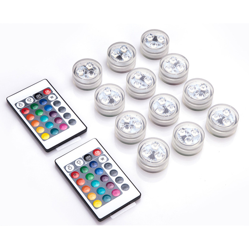 Luz subacuática de 3 LED, 16 colores RGB IP68, accesorios impermeables para piscina, luces sumergibles para exteriores para jarrón de estanque