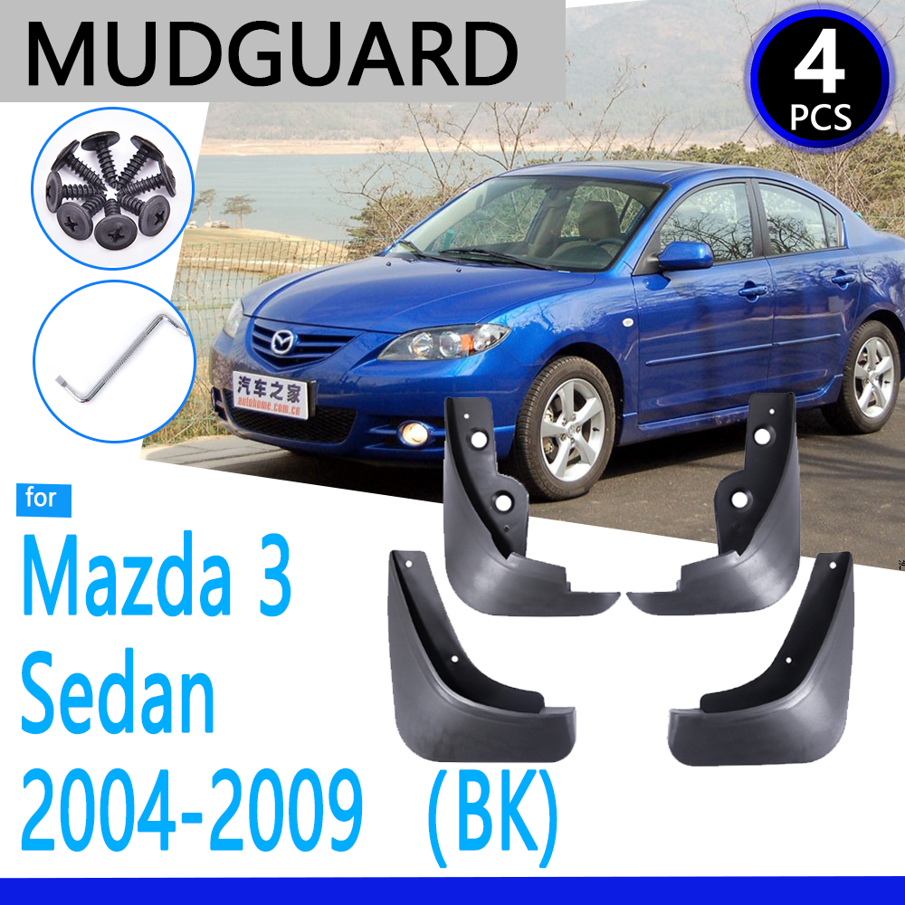 Брызговики подходят для автомобилей Mazda 3, BK, Sedan, Saloon 2004, 2005, 2006, 2007, 2008, 2009