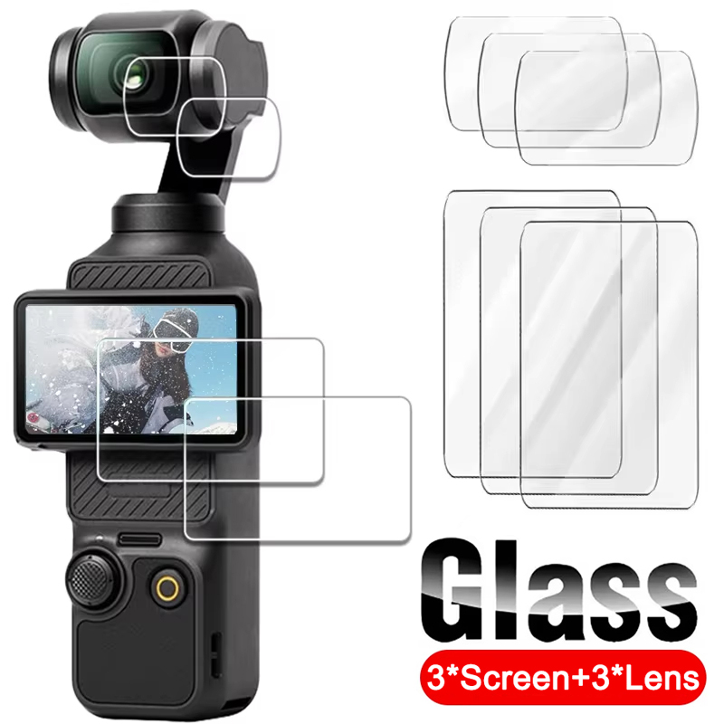 Para DJI OSMO Pocket 3 protectores de pantalla y lente de cámara película de vidrio templado HD película protectora de cobertura completa para DJI Osmo Pocket 3