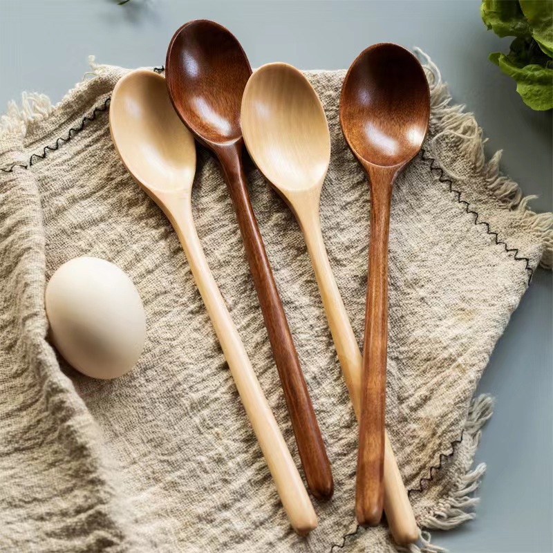Cuchara de madera de 2 piezas, utensilio de cocina, herramientas para sopa, té, Catering, café, sopa, cucharadita de miel