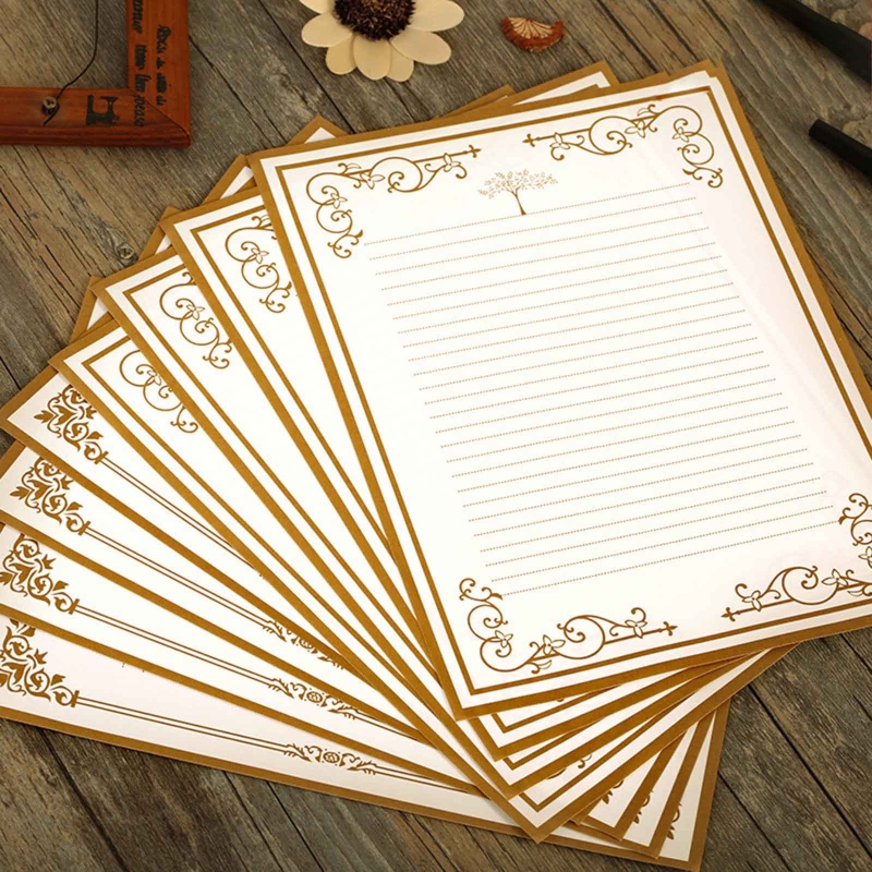 Juego de papeles de escritura de letras Vintage, papelería, papel de correo imprimible, E8BE