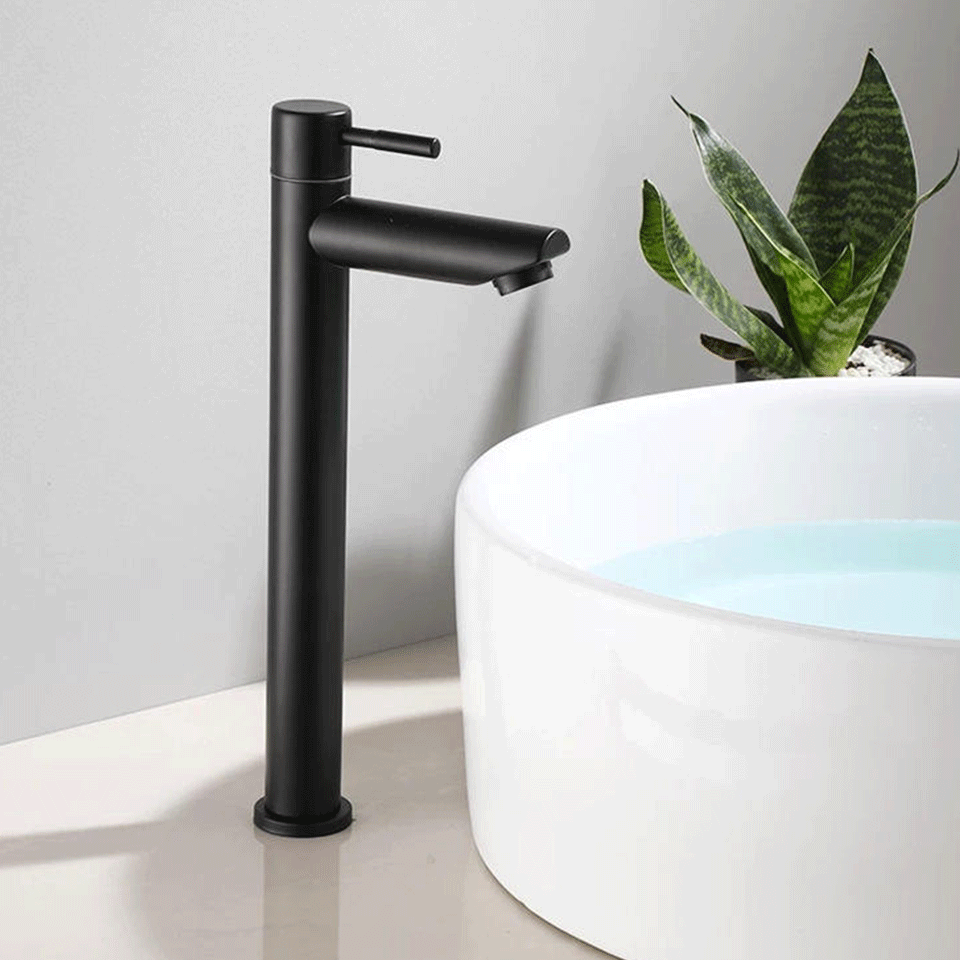 Stainless steel washbasin faucet. Single cold water, 1/2 inch public bathroom, sink, bathroom balcony
