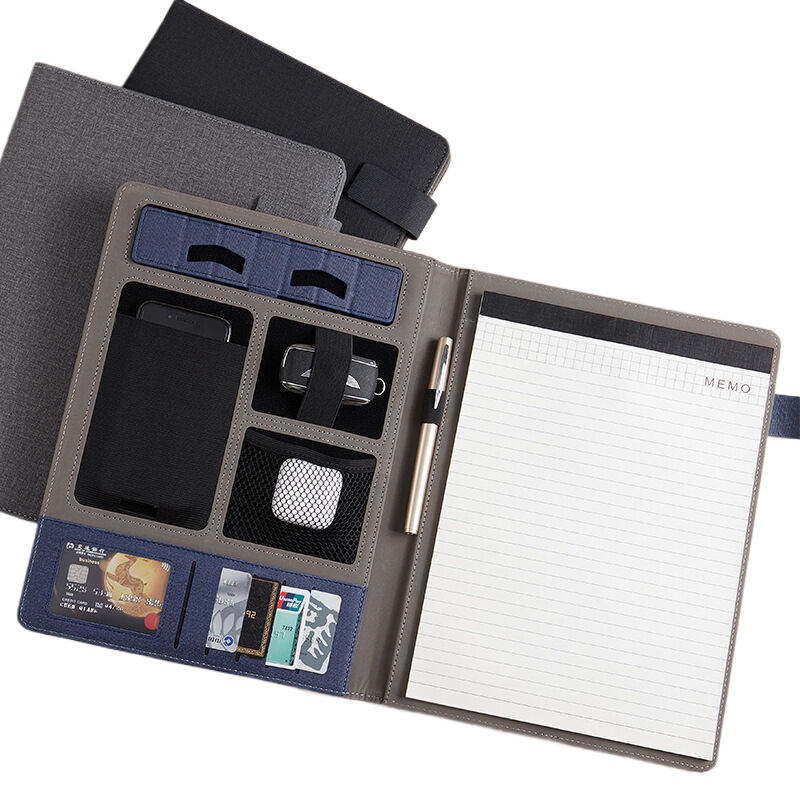 Portafolio de cuero multifunción A4, carpeta de archivos para hombre, soporte para documentos de teléfono, organizador, maletín ejecutivo, maleta para oficina de negocios