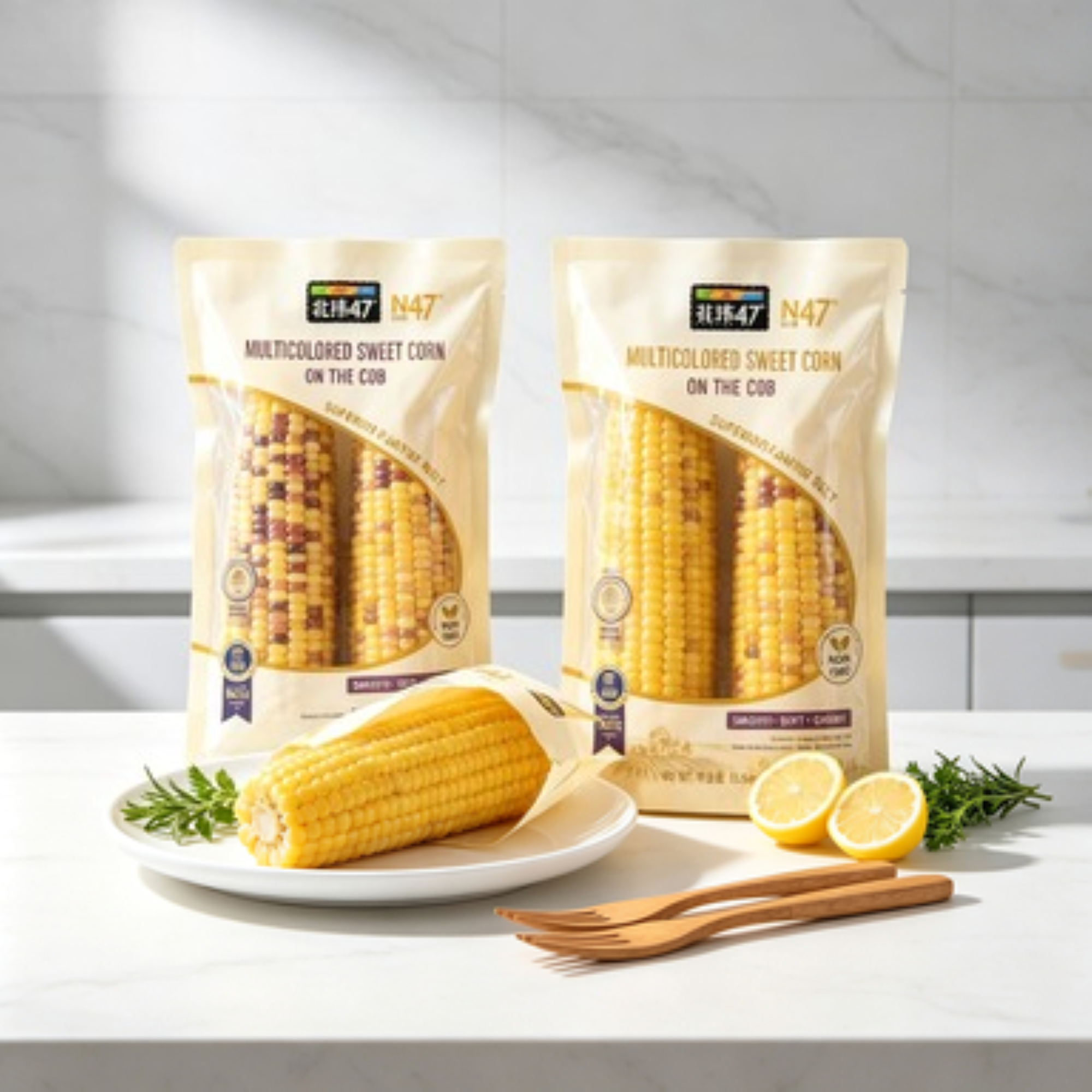 Maïs Glutineux Assorti Premium, Maïs Sucré et Cireux Blanc et Noir Perlé Maïs frais non-OGM scellé sous vide, friandises moelleuses pour chaque repas.