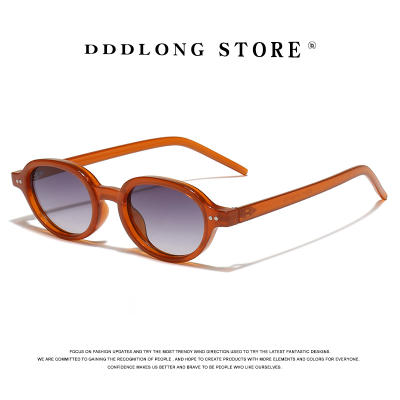 DDDLONG Retro Fashion Oval Punk Y2k Sunglasses Women Men Sun Glasses Vintage UV400 Outdoor Shades D651