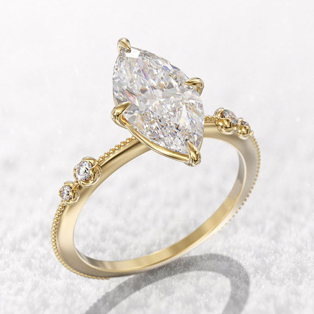 Huitan anelli da donna in Zirconia cubica semplice Marquise per accessori da donna moda dito gioielli fantasia di buona qualità trasporto di goccia