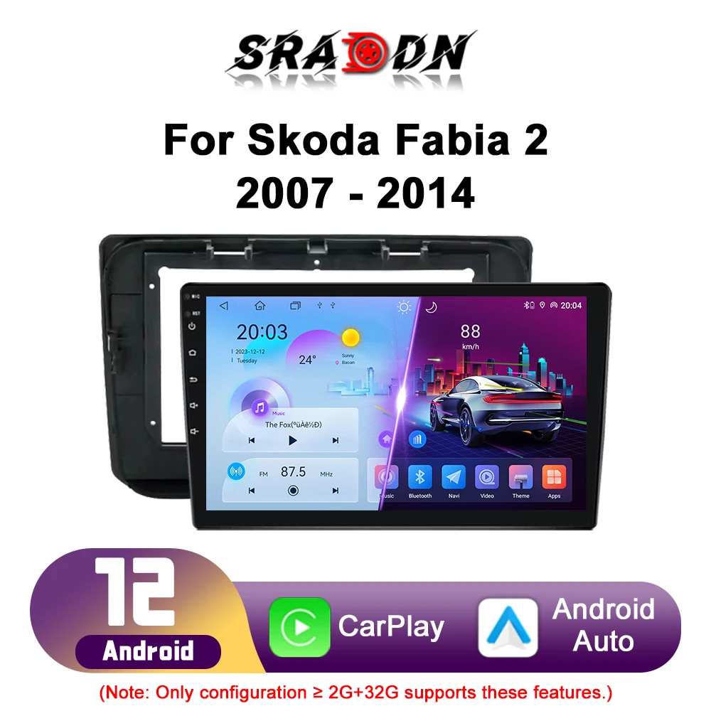 Для Skoda Fabia 2 2007 2008 2009 2010 2011 2012 2013 2014 Android Car Radio Автомобильный мультимедийный видеоплеер GPS-навигация Carplay Сенсорный экран Авто Стерео