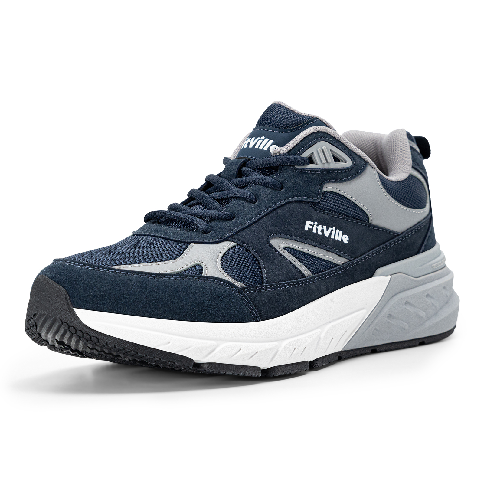Fitville Walking Shoes Extra Wide Casual Men's Sneakers With Arch Support Sports Shoes for Men for Relief Plantar Fasciitis