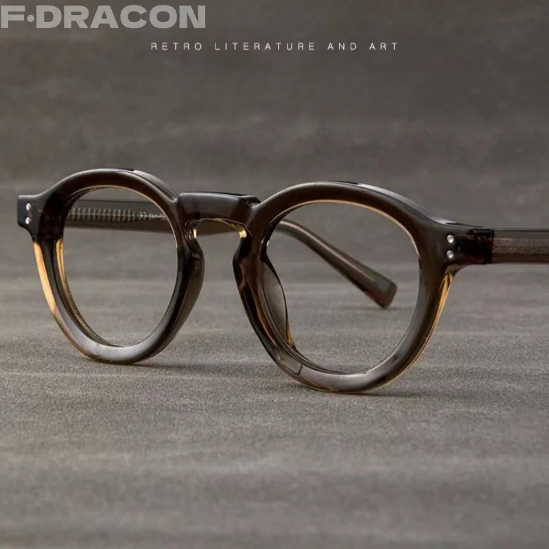 Retro okrągłe damskie oprawki do okularów ultralekkie modne okulary blokujące niebieskie światło ramka optyczne okulary korekcyjne dla mężczyzn 2090