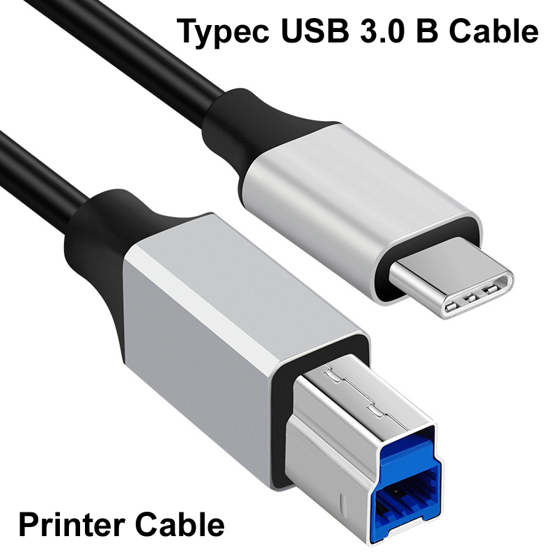 0.5m/1m/2m/3m USB Type C vers USB 3.0 Type B câble d'imprimante PC vers imprimante adaptateur de transmission de données pour HP Canon Epson Dell Lexmark etc.