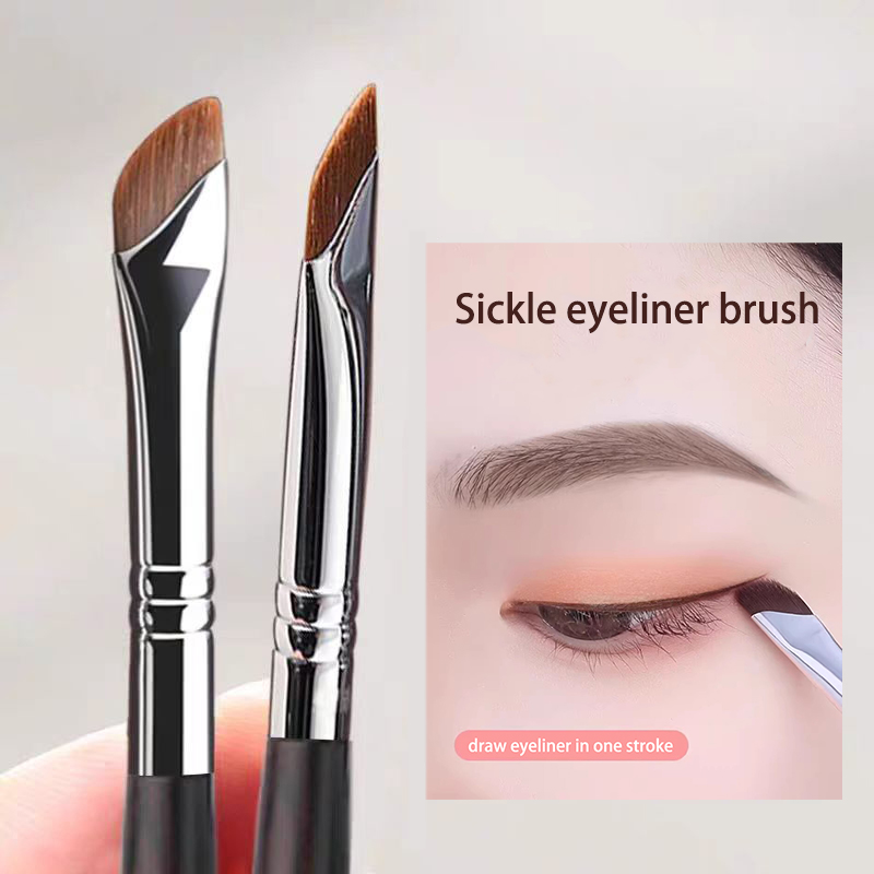 Hoz delineador de ojos cepillo sombra de ojos hoja cepillo detalle cepillo Diagonal cepillos de cejas párpado para dormir herramientas de maquillaje de gusano de seda