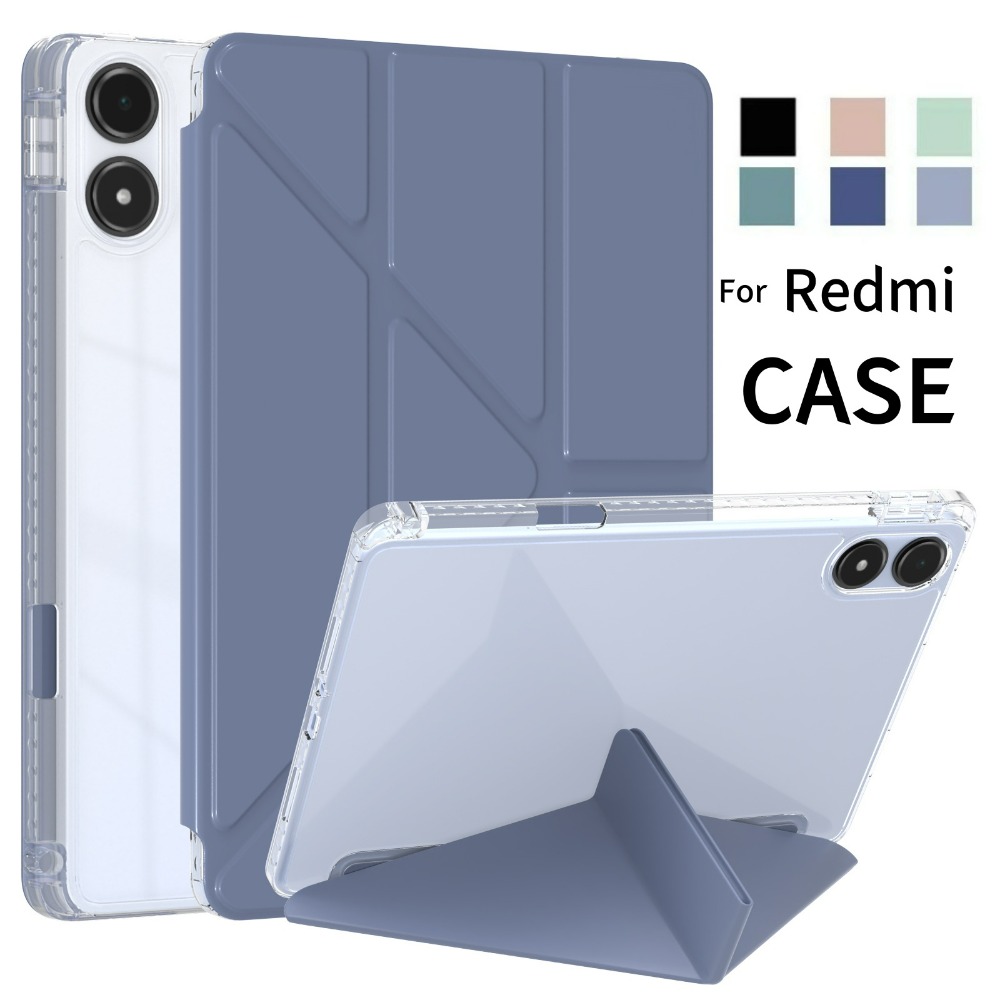 Casing Lipat Tiga untuk Xiaomi Redmi Pad 2 Pro 2025, Casing Redmi Pad Pro 12.1 inci 2024, Poco Pad 12 1 dengan Penutup Auto Sleep
