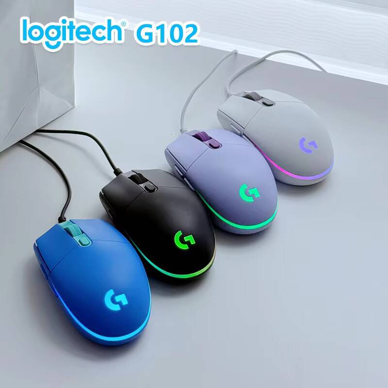 Logitech G102 Kabelgebundene Gaming-Maus, 8000 DPI Optischer Sensor, 6 Programmierbare Tasten, LIGHTSYNC RGB, 85g Leichtgewichtiges Design