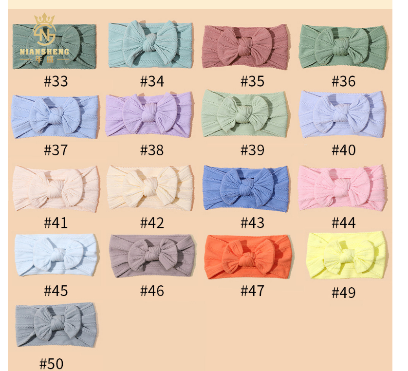 Bandeau en Nylon tricoté à câble large, bandeau à cheveux en Nylon doux, bandeau à nœud noué, accessoires pour cheveux d'enfants filles 30 pièces/lot