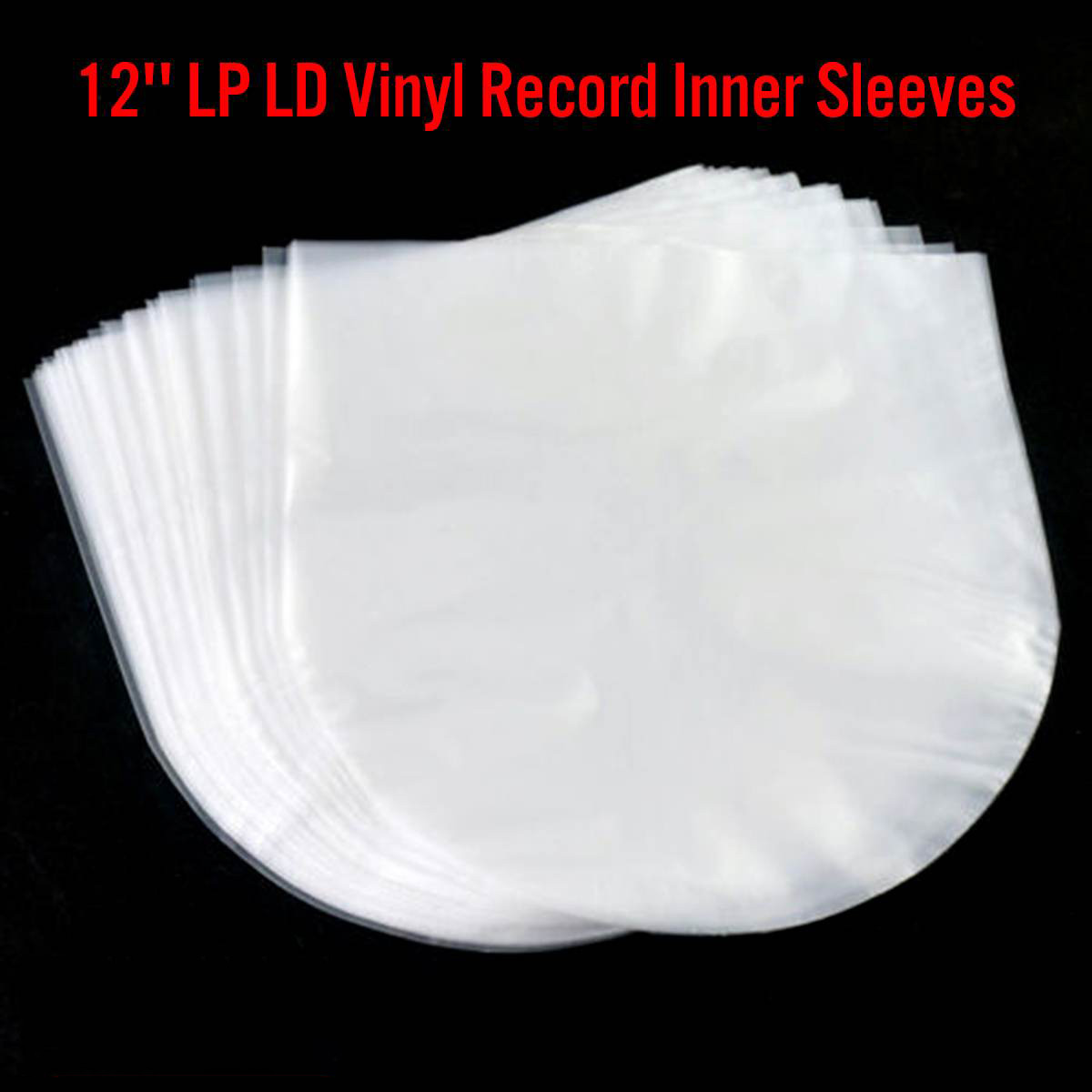12 Zoll Vinyl-Schallplatten-Schutz, LP-Schallplatten-Plastiktüten, antistatische Schallplattenhüllen, äußere innere, transparente Kunststoffabdeckung, Behälter, 50 Stück