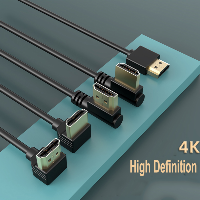 Câble Canfon HD câble vidéo HDMI 4K haute vitesse courbure d'angle de 90 degrés 2.0 - 18Gbps 4K @ 60Hz UHD Compatible avec TV/PC/console de jeu