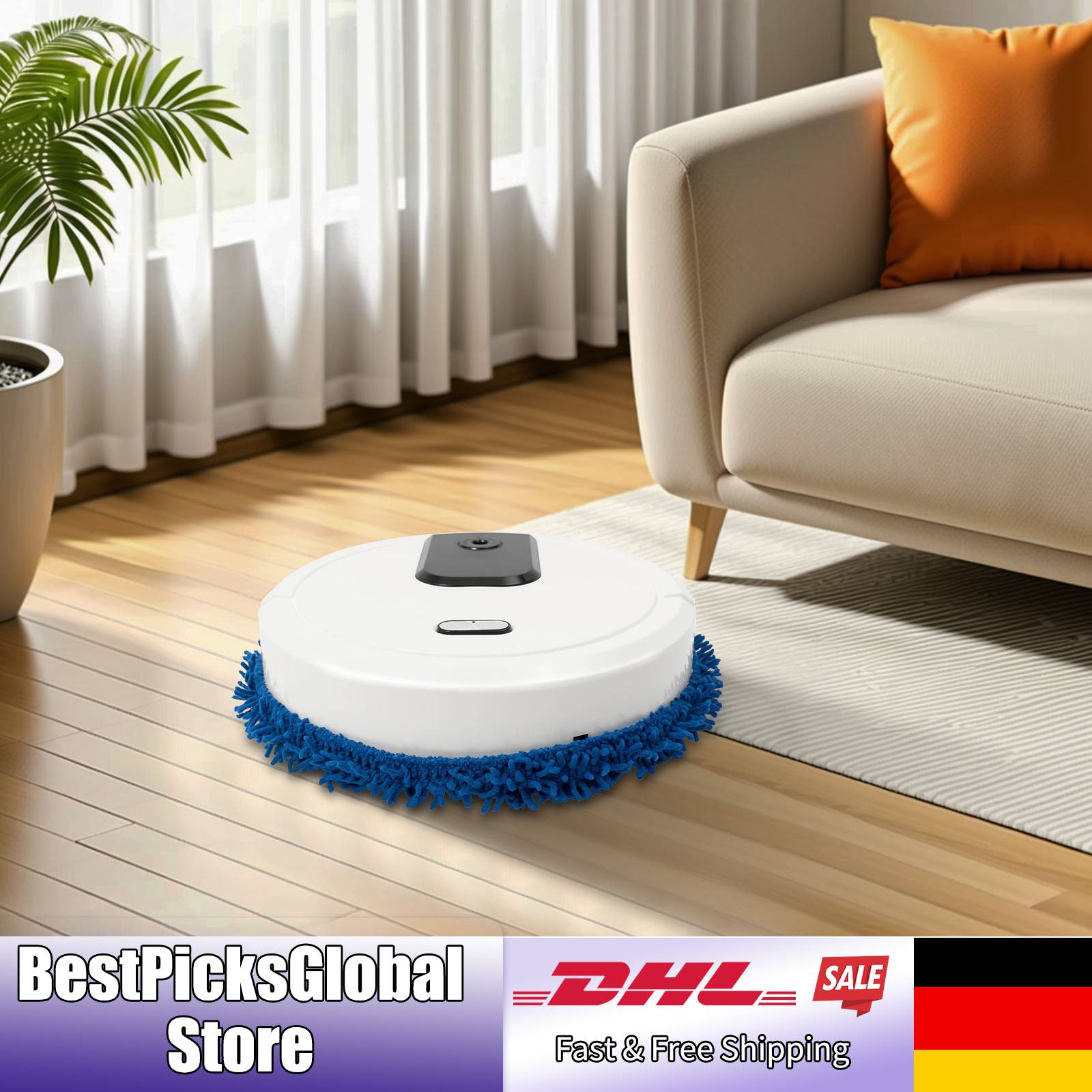 Máquina de esfregar úmida e seca alimentada por bateria USB recarregável 60dB Ruído 10000rpm Máquina de esfregar automática para poeira, manchas, etc.