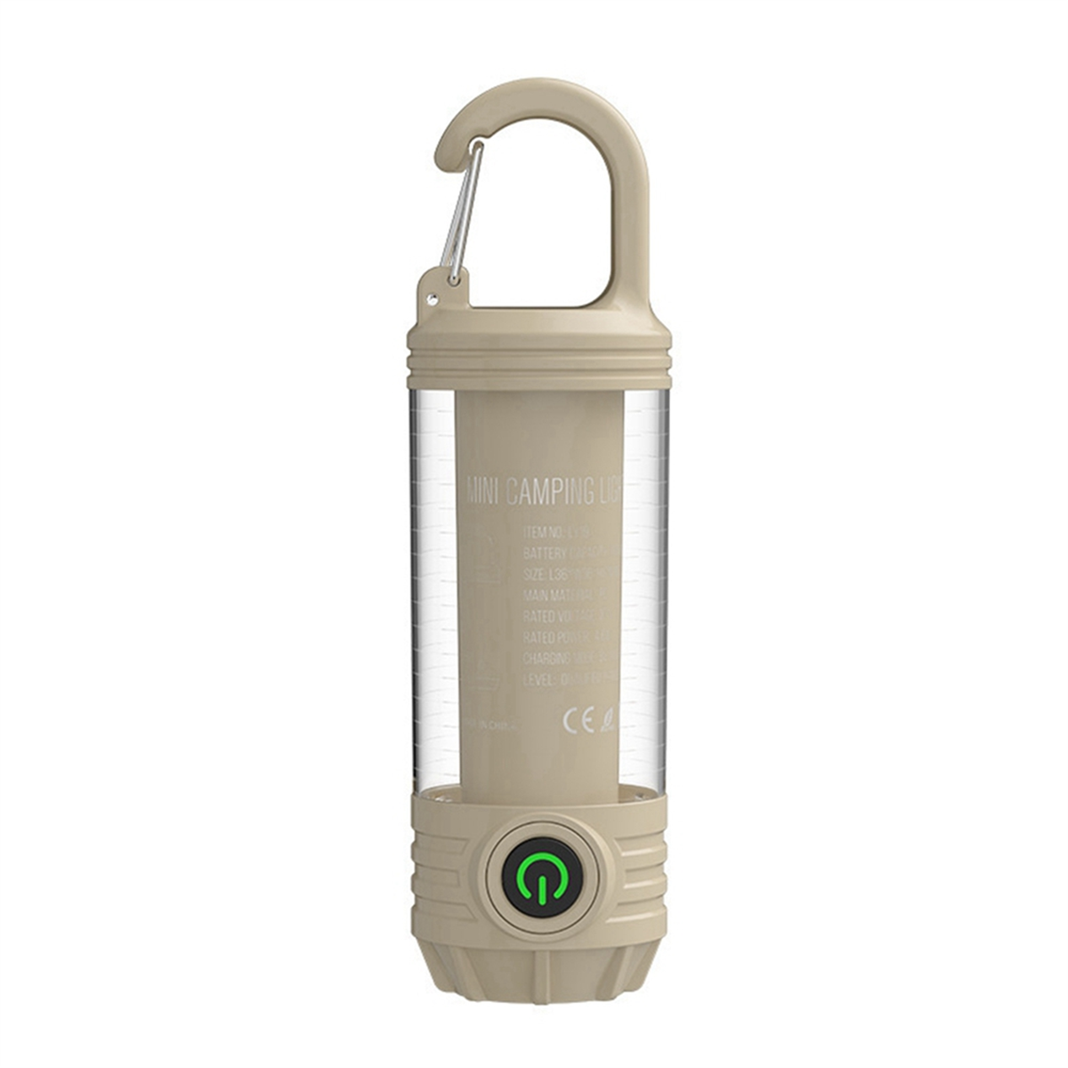 A71P Multifunctional Portable Camping Light Mountaineering Fishing Tent Light Waterproof Hook Emergency Lighting Khaki
