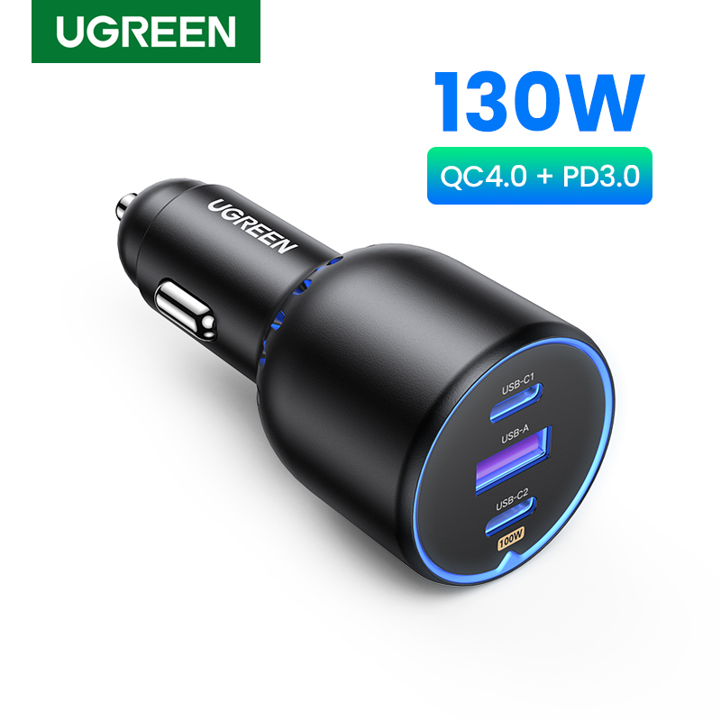 【 Neu-in 】 ugreen 130w Auto ladegerät schnell 4,0 3,0 pd Schnell ladung USB Typ C Telefon Ladegerät für iPhone 15 14 13 Pro Laptop Tablet