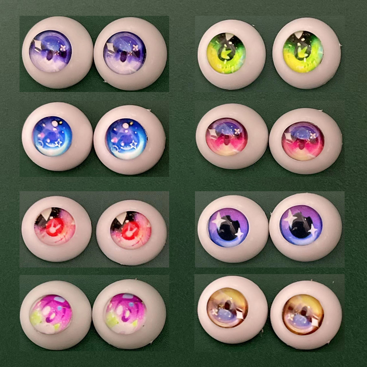 2 คู่ Eyeball 12 มม./14 มม.การ์ตูน Eyeball DIY ของเล่นตุ๊กตาสัตว์อุปกรณ์เสริมตุ๊กตา Eyeball BJD ตา