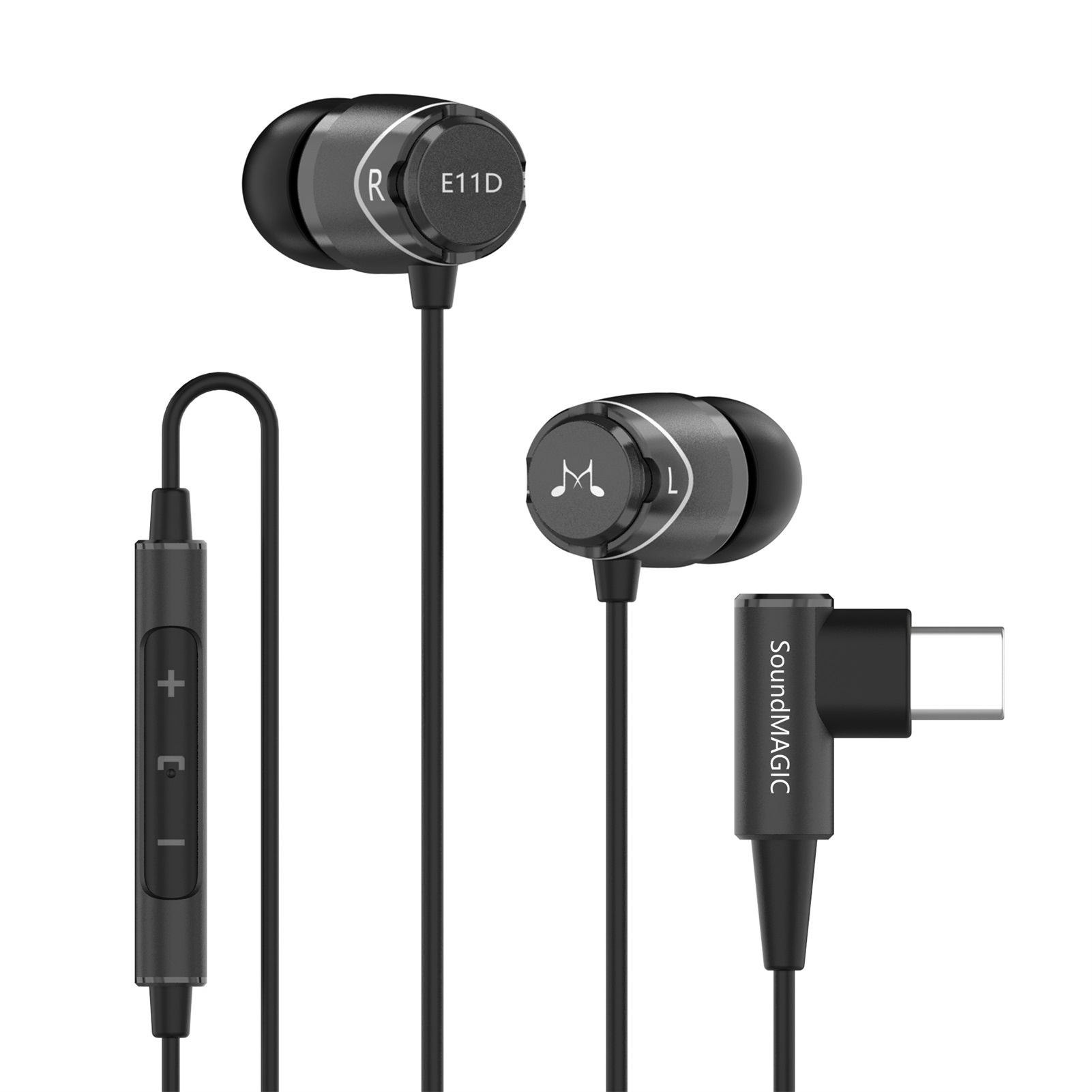 SoundMAGIC E11D cyfrowe słuchawki USB C typ C słuchawki douszne z mikrofonem słuchawki Stereo HiFi potężny bas izolacja hałasu