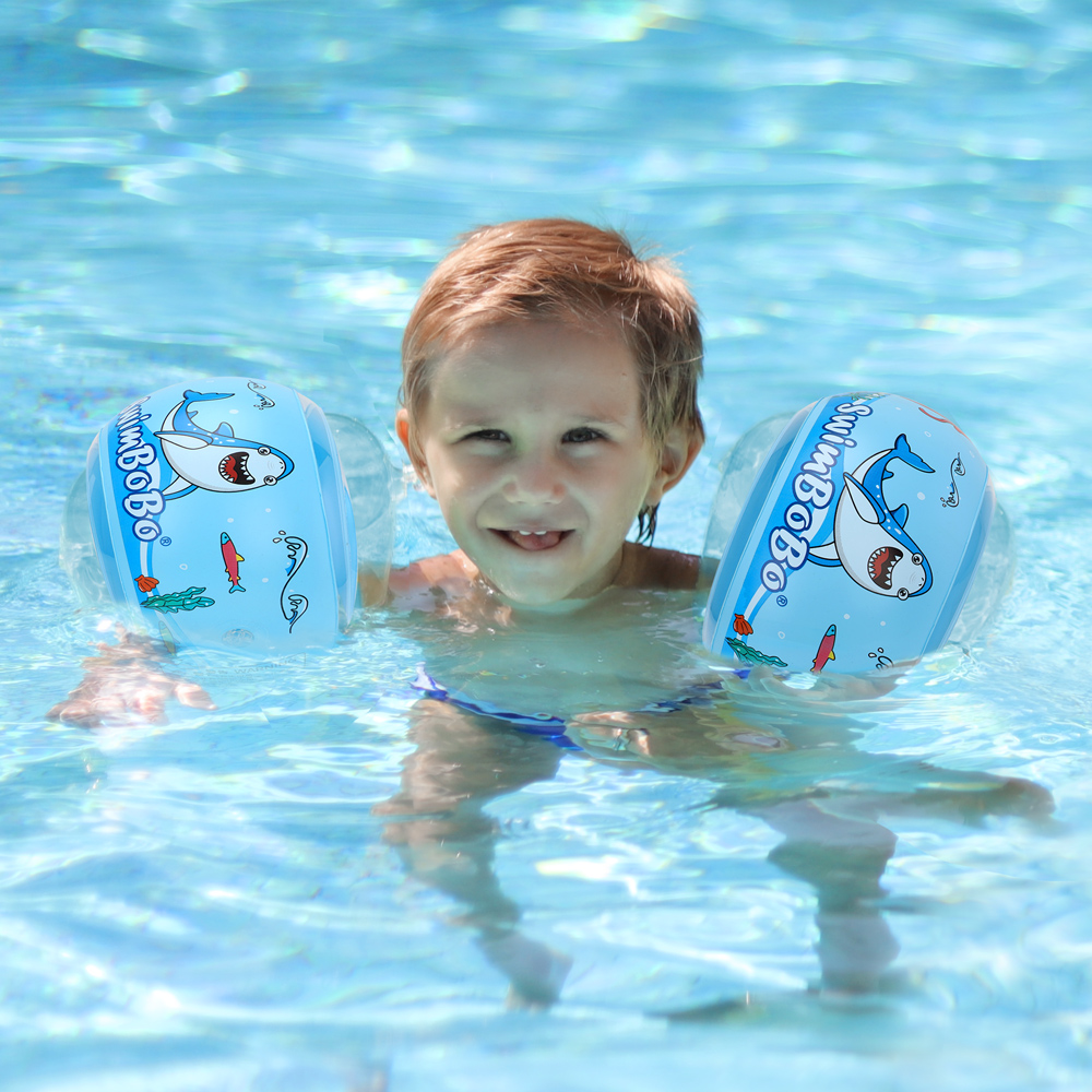 Swimbobo, natación de verano, adultos, niños y niñas, Material de PVC seguro, brazaletes flotantes para brazo, anillo de natación inflable, agua